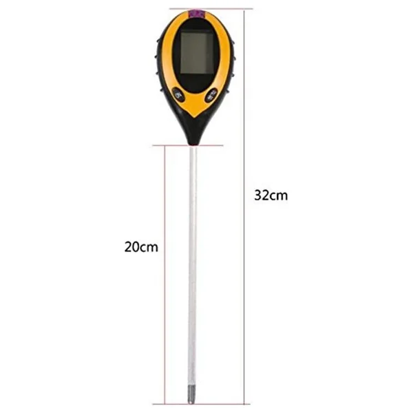 Toprak ölçer, 4'ü 1 arada toprak test cihazı, nem ölçer, pH seviyeleri, sıcaklık güneş ışığı, lüks, yoğunluk ölçme cihazı, büyük arkadan aydınlatmalı LCD ekranlı, iç mekan, dış mekan, bahçe, çiftlik, - Görsel 6