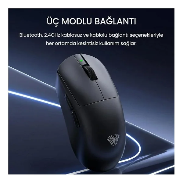 Aula V9 Pro Plus Siyah Şarjlı Optik Kablolu/Kablosuz Oyuncu Mouse - Görsel 2