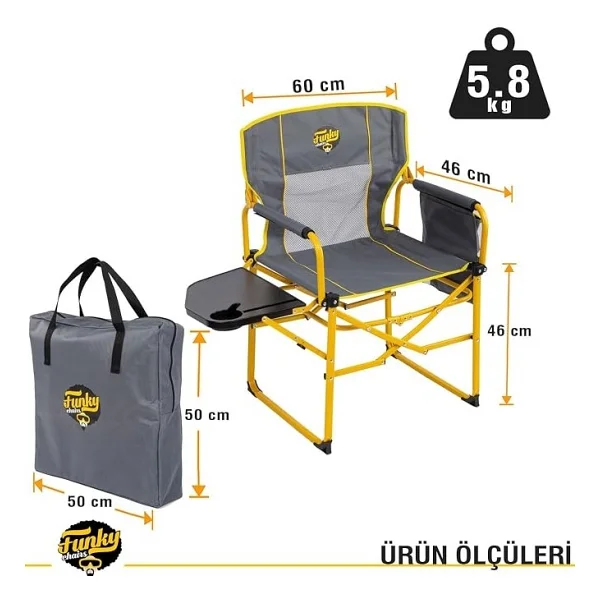 Funky Chairs Extra XL Sarı Kamp Sandalyesi - Görsel 2