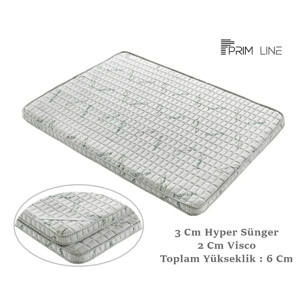 Primline Hygiene Bamboo 80 x 190 cm Yatak Şiltesi Visco Yatak Pedi - Görsel 6