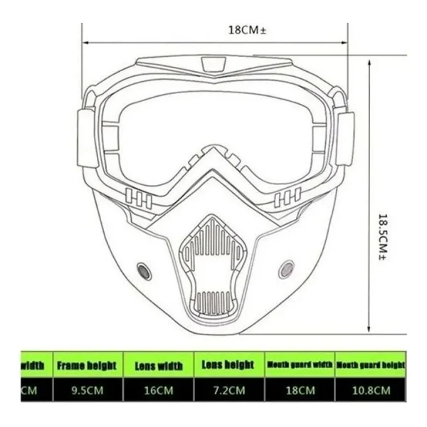 Motoanl Cross Motosiklet Bisiklet Gözlüğü Açık Kask Maskesi Süngerli Bant Lastikli Jet Maske Siyah Camlı - Görsel 5