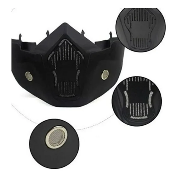 Motoanl Cross Motosiklet Bisiklet Gözlüğü Açık Kask Maskesi Süngerli Bant Lastikli Jet Maske Siyah Camlı - Görsel 6