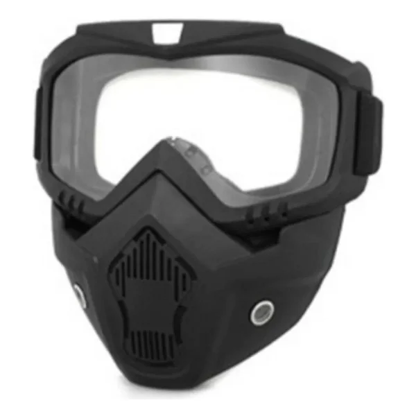 Motoanl Cross Motosiklet Bisiklet Gözlüğü Açık Kask Maskesi Süngerli Bant Lastikli Jet Maske Siyah Camlı - Görsel 7