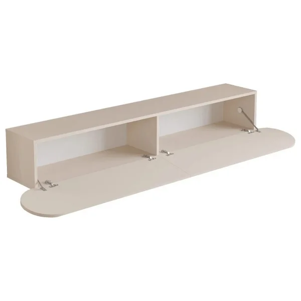 Yurupa Lumos 180 cm Oval Kapaklı Tv Ünitesi Modern Duvara Monte Tv Sehpası Kumsal Lum1-Co - Bej - Görsel 9