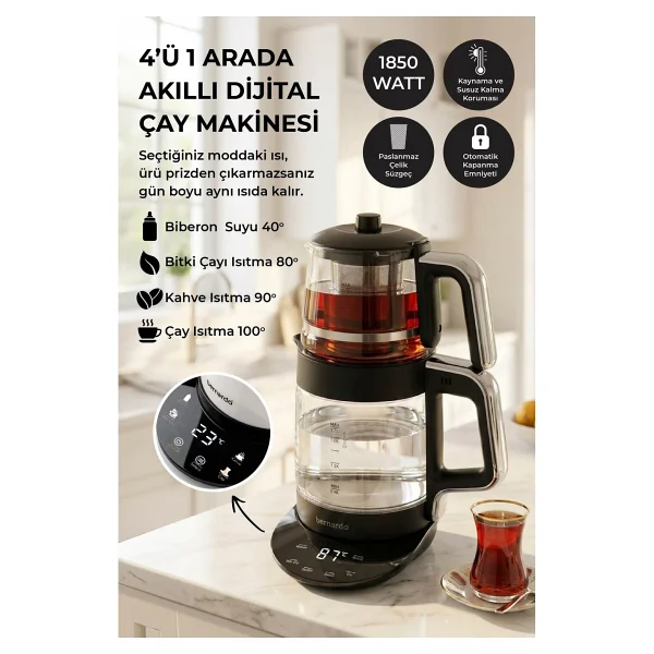 Bernardo Roma 2200 W Dijital Cam Çay Makinesi - Görsel 7