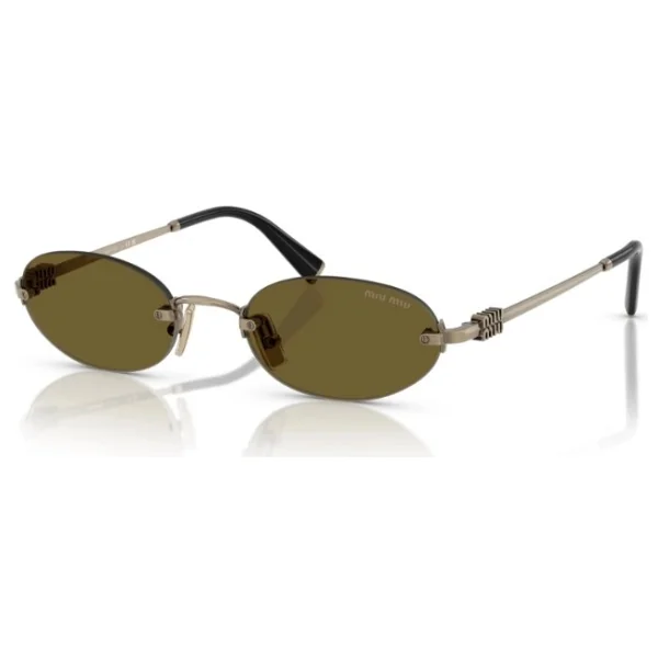 Miu Miu Logo A54S 26C09Z Old Gold-Dark Brown Kadın Güneş Gözlüğü - Görsel 2