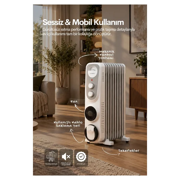 Luxell LUX09-FP 9 Dilim 2400 W Yağlı Radyatör - Görsel 2