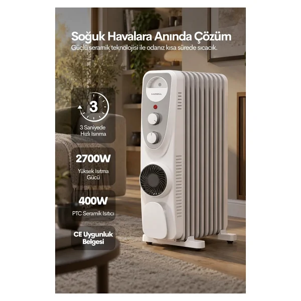Luxell LUX09-FP 9 Dilim 2400 W Yağlı Radyatör - Görsel 3