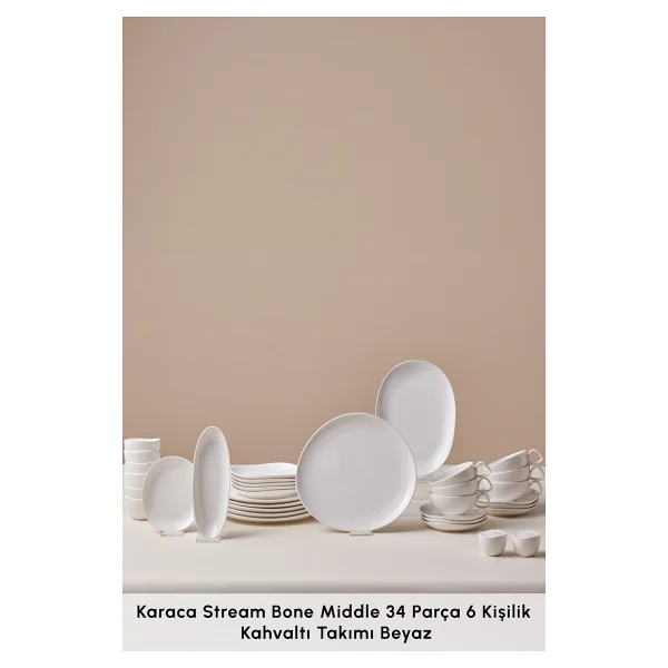 Karaca Stream Bone Middle 34 Parça 6 Kişilik Kahvaltı Takımı - Görsel 3