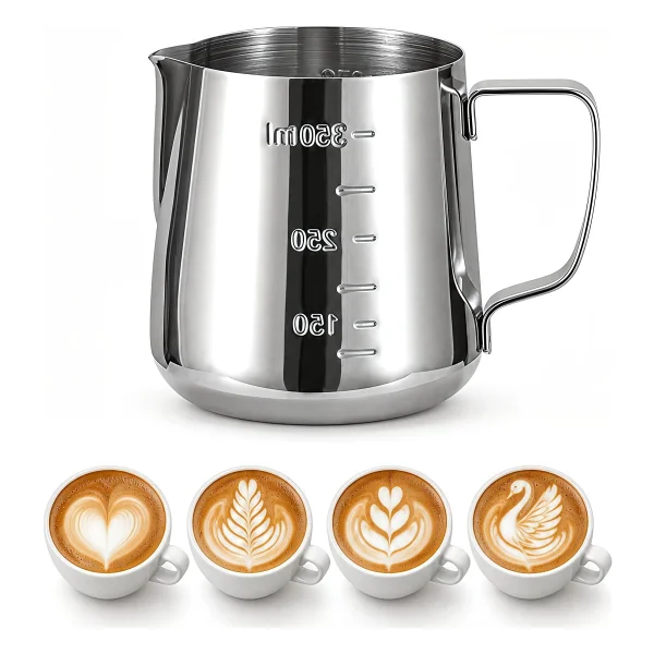 304 Çelik 350 ml Kahve Süt Köpürtme Potu Sütlük Pitcher cin502 - Görsel 9