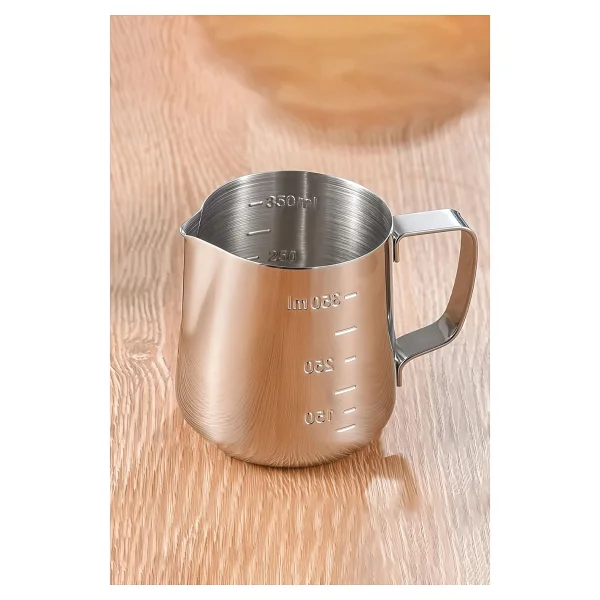 304 Çelik 350 ml Kahve Süt Köpürtme Potu Sütlük Pitcher cin502 - Görsel 2