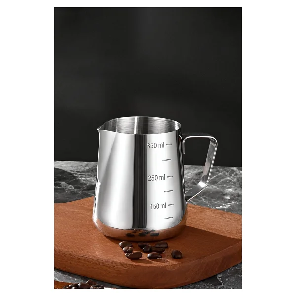 304 Çelik 350 ml Kahve Süt Köpürtme Potu Sütlük Pitcher cin502 - Görsel 3