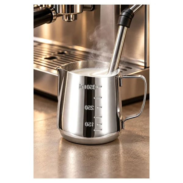 304 Çelik 350 ml Kahve Süt Köpürtme Potu Sütlük Pitcher cin502 - Görsel 5