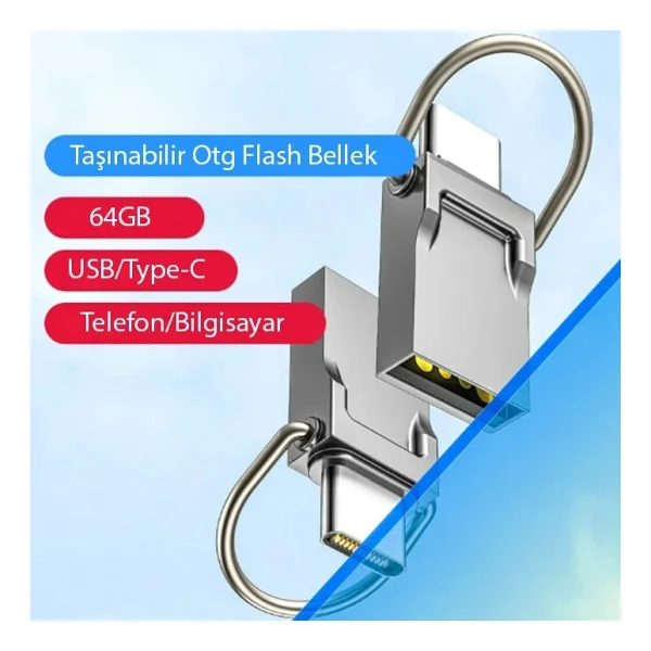 Ally 64Gb Type-C Usb Otg Flash Bellek - Usb 2.0 100Mb/S Flash Disk-(5775) - Görsel 2