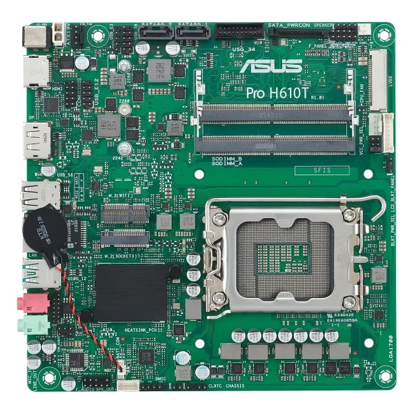 Asus Pro H610T-CSM Intel LGA1700 DDR5 Mini ITX Anakart - Görsel 2