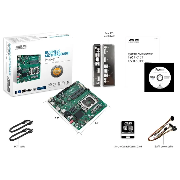 Asus Pro H610T-CSM Intel LGA1700 DDR5 Mini ITX Anakart - Görsel 4