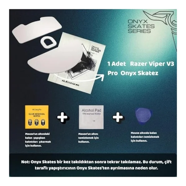 Klasse Onyx Mouse Skate (Razer Viper V3 HyperSpeed ile uyumlu Skatez) - Görsel 4