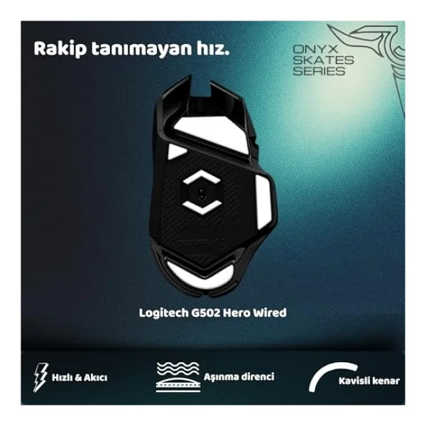 Klasse Onyx Mouse Skate (Logitech G502 Hero ile uyumlu Skatez) - Görsel 2