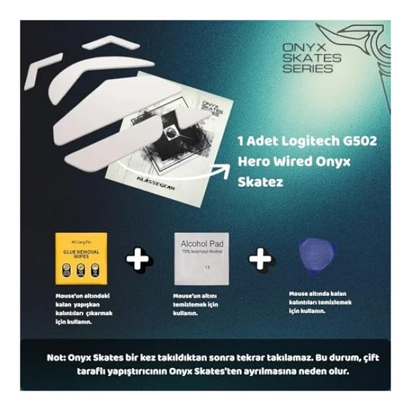 Klasse Onyx Mouse Skate (Logitech G502 Hero ile uyumlu Skatez) - Görsel 4