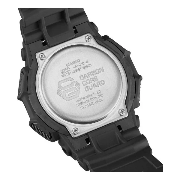 Casio G-Shock GA-010-1ADR Silikon Kordon Siyah-Gümüş Erkek Kol Saati - Görsel 3