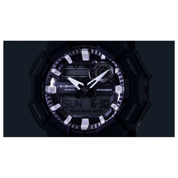 Casio G-Shock GA-010-1ADR Silikon Kordon Siyah-Gümüş Erkek Kol Saati - Görsel 4