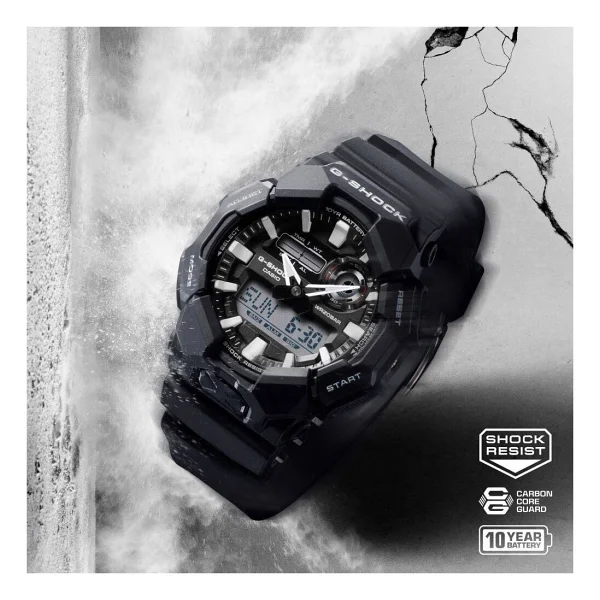 Casio G-Shock GA-010-1ADR Silikon Kordon Siyah-Gümüş Erkek Kol Saati - Görsel 5