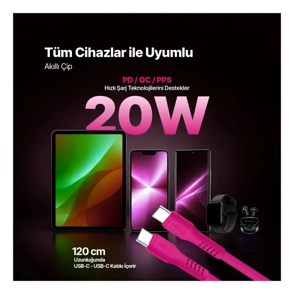 Ttec SmartCharger 2SCG20CN 20 W Type-C Kablolu Hızlı Şarj Aleti - Görsel 6
