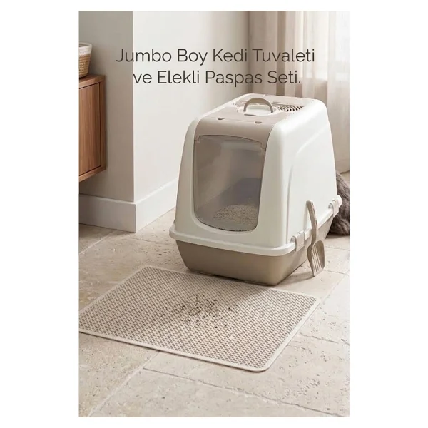 Büyük Boy 52x66x46 cm Kapalı Kedi Tuvaleti - Görsel 10