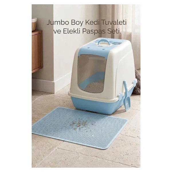 Büyük Boy 52x66x46 cm Kapalı Kedi Tuvaleti - Görsel 8