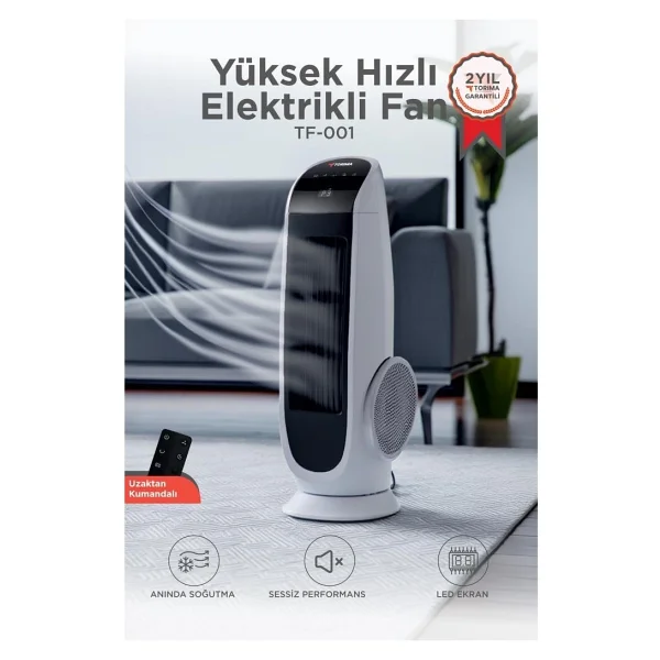 Torima TF001 Uzaktan Kumandalı Kule Tipi Vantilatör - Görsel 7