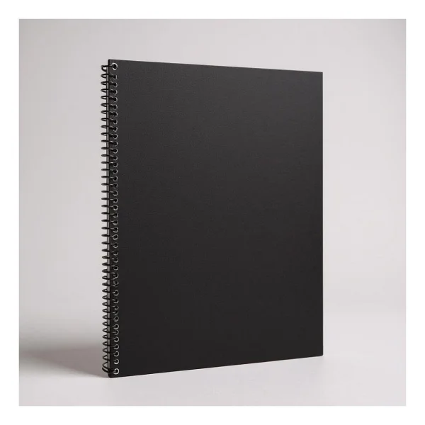 Fark Tanıtım Kareli Spiralli Not Defter, A4 Boyut (21x29,7 cm), 60 Yaprak, 90gr. Ivory Kağıt, Ofis İçin İdeal (Siyah Kapak) - Görsel 2