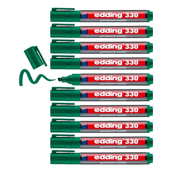 Edding 330 Kesik Uçlu 10'lu Permanent Marker Kalem - Görsel 2