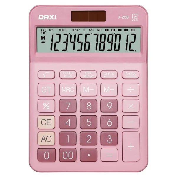 Daxi X-200 Pembe 12 Haneli Masaüstü Hesap Makinesi - Görsel 2