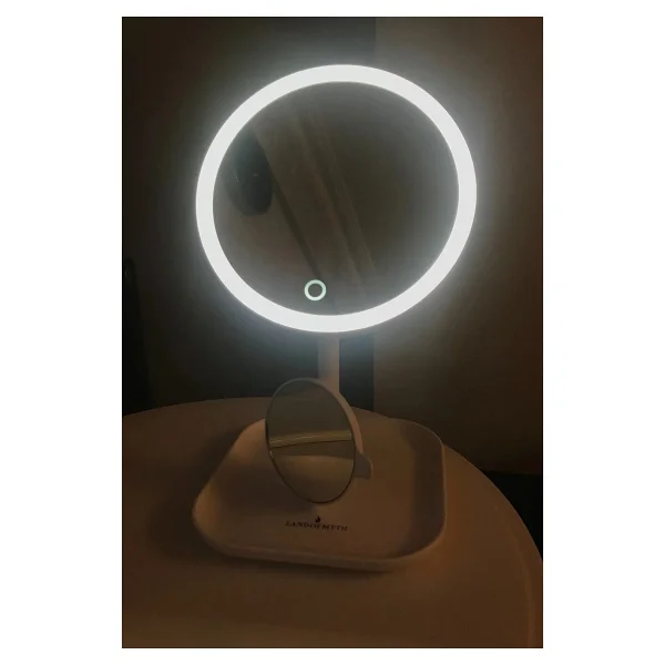 Land Of Myth - 1x-5x Büyütmeli 23 LED Işıklı Makyaj Aynası, 360 ° Döner, Dokunmatik Sensörlü, Kablolu - Kablosuz Kullanım - Görsel 8