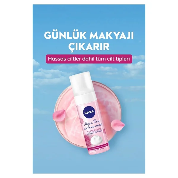 Nivea Aqua Rose Tüm Ciltler için 150 ml Yüz Temizleme Köpüğü - Görsel 9