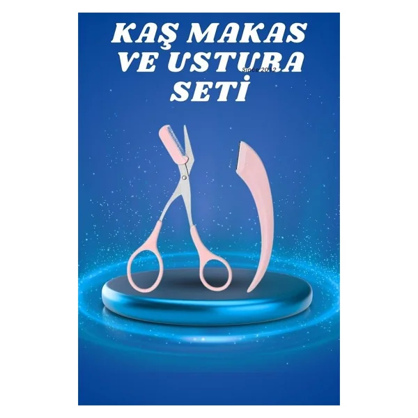 Profesyonel Taraklı Kaş Usturası ve Kaş Makası Bıyık Alma Kaş Usturası ( Lisinya ) - Görsel 2