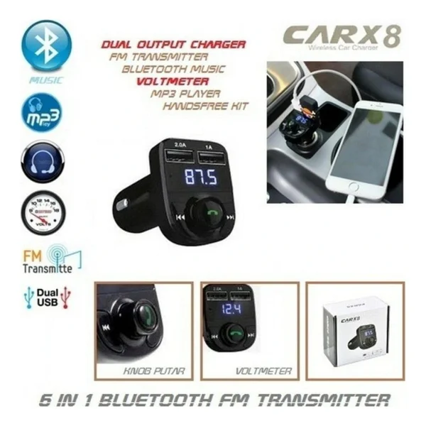 Lisinya Bluetooth Fm Transmitter Car X8 - Görsel 2