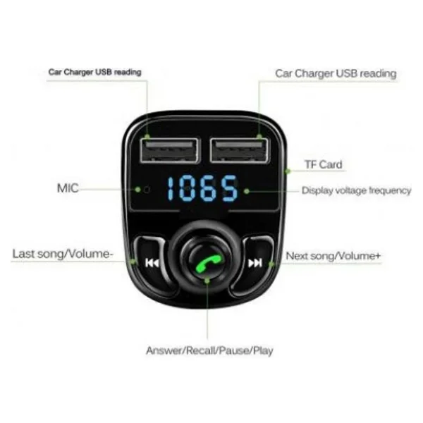 Lisinya Bluetooth Fm Transmitter Car X8 - Görsel 4