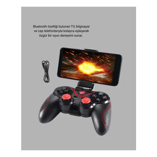 Bluetooth Kablosuz Gamepad Tv Pc Telefon Uyumluluğu Kolay Bağlantılı ( Lisinya ) - Görsel 2