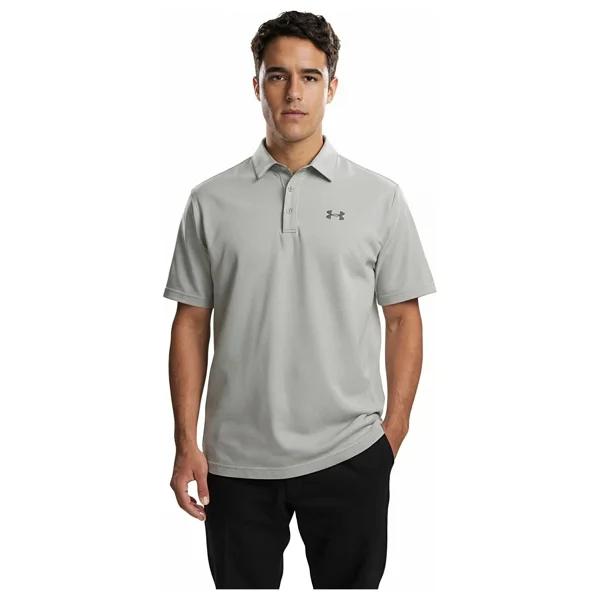 Under Armour Tech 1290140-069 Açık Gri Kısa Kollu Erkek Polo Yaka Tişört - Görsel 4