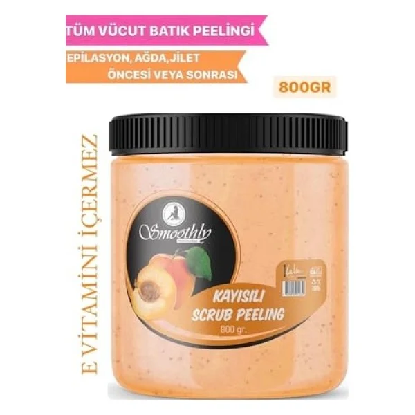 Smoothly Kayısı Aromalı Batık ve Çilek Bacak Onarıcı Epilasyon Sonrası Vücut Peelingi 800 gr - Görsel 3