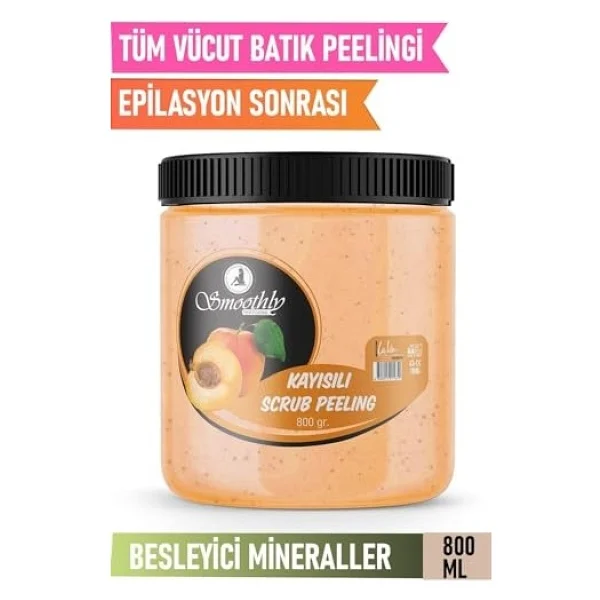 Smoothly Kayısı Aromalı Batık ve Çilek Bacak Onarıcı Epilasyon Sonrası Vücut Peelingi 800 gr - Görsel 4