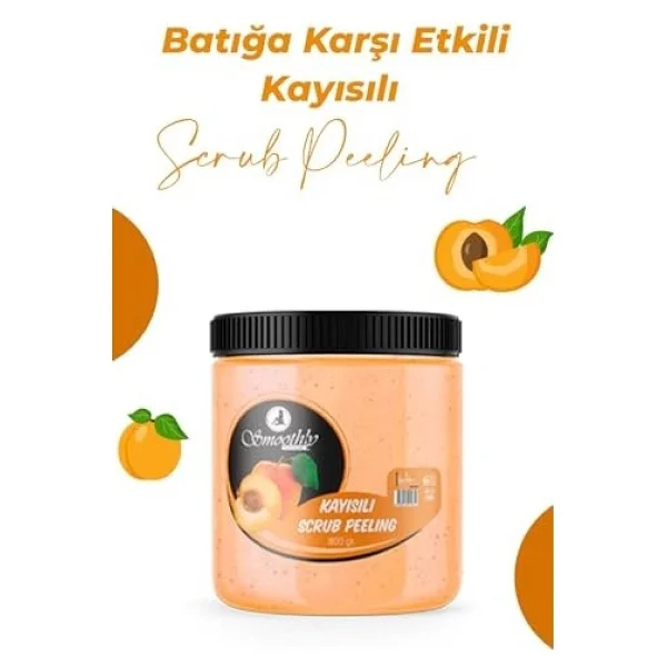 Smoothly Kayısı Aromalı Batık ve Çilek Bacak Onarıcı Epilasyon Sonrası Vücut Peelingi 800 gr - Görsel 5