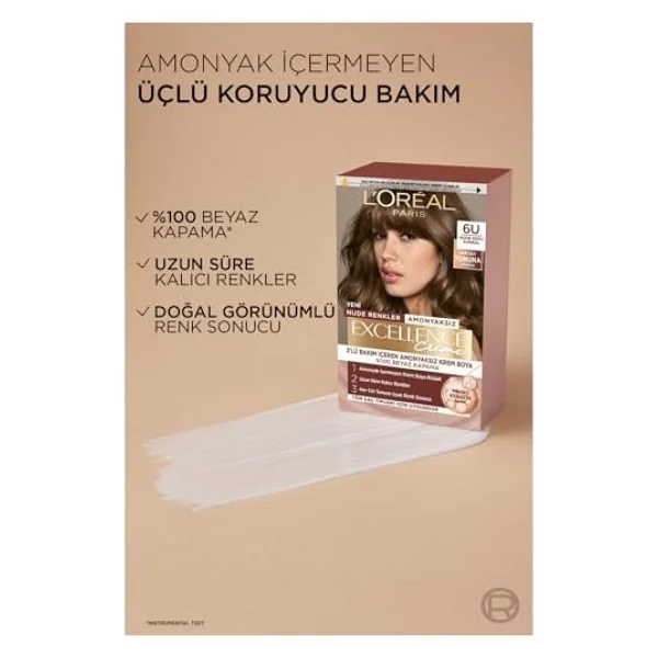 L'Oreal Paris Excellence Creme 6U Nude Koyu Kumral Saç Boyası - Görsel 8