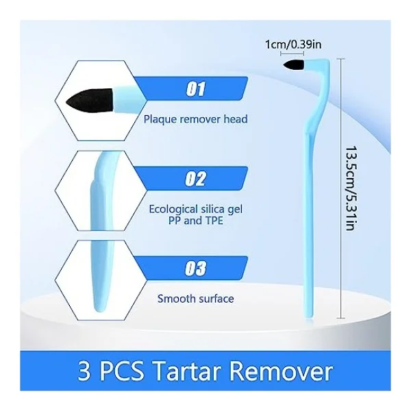 Sularpek 3 adet diş taşı çıkarıcı, diş fırçası leke çıkarıcı, diş parlatıcı, profesyonel diş temizliği, renk değişimleri, plak ve diş taşlarını giderir (karışık renkler) - Görsel 2