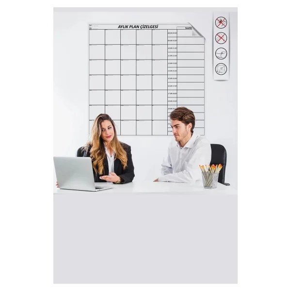 Aylık Planlayıcı Manyetik Duvar Stickerı Takvim Plan Çizelgesi - Görsel 6