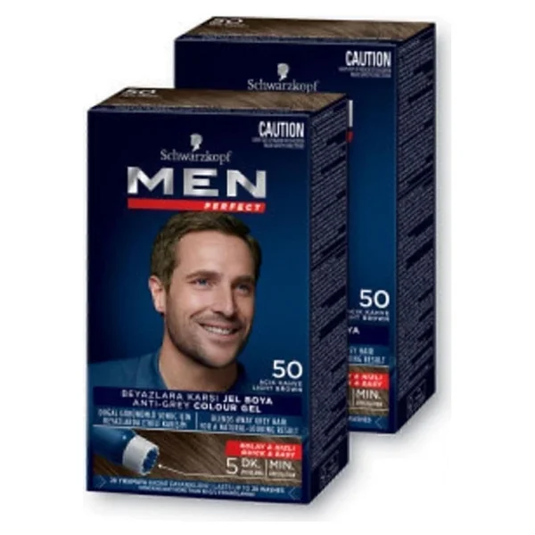 Men Perfect Schwarzkopf Men Perfect Saç Boyası 50- Açık Kahve -Kolay Ve Hızlı Beyaz Kapama - 2 Adet - Görsel 9