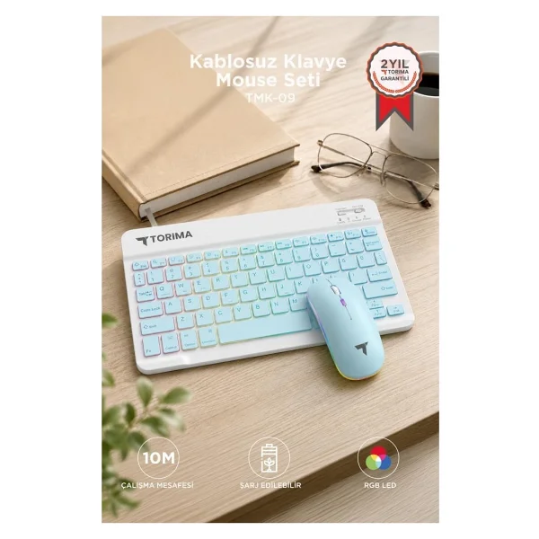 Torima TMK-09 Mavi RGB Kablosuz Klavye Mouse Seti - Görsel 9