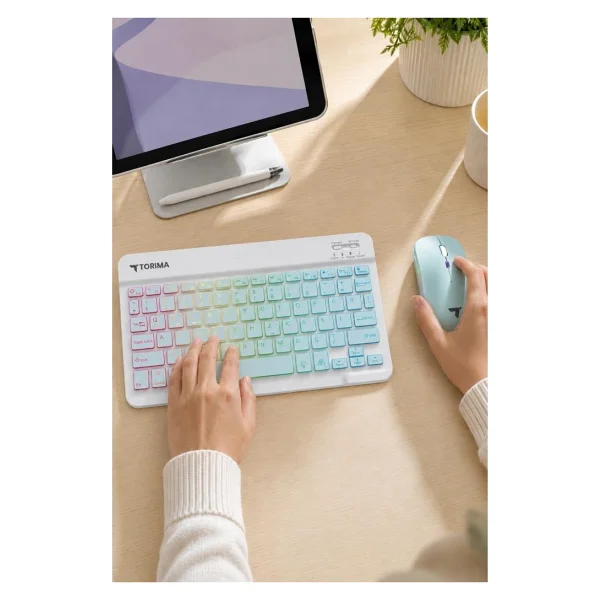 Torima TMK-09 Mavi RGB Kablosuz Klavye Mouse Seti - Görsel 2