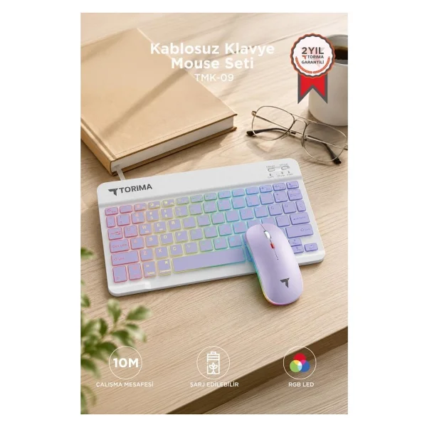 Torima TMK-09 Mavi RGB Kablosuz Klavye Mouse Seti - Görsel 10
